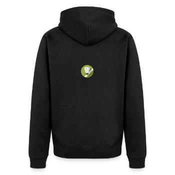 Ballsport - Unisex Premium Bio Zip Hoodie - Schwarz - Hinten - Nico (187cm)