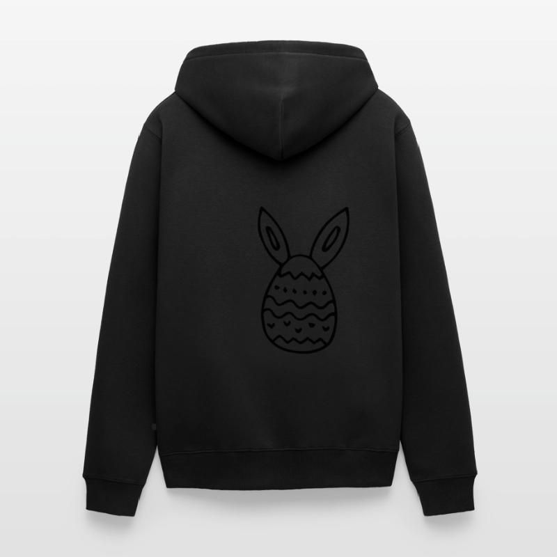 Easter egg with rabbit ears gift idea Easter gift Unisex Premium Organic Zip Hoodie