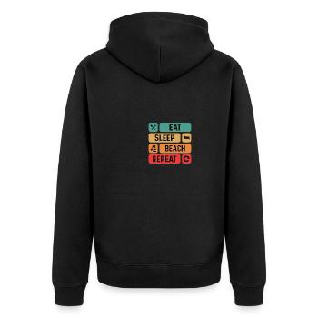 Sonne Geküsst Sonniger Tag Sonnenschein Urlaub - Unisex Premium Bio Zip Hoodie - Schwarz - Hinten - Nico (187cm)
