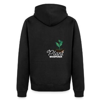 Vintage Gärtner Zitat Pflanze Flüsterer lustiger G - Unisex Premium Bio Zip Hoodie - Schwarz - Hinten - Nico (187cm)