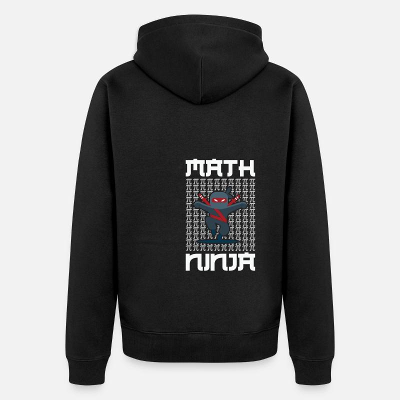 Math Teacher Math Ninja - Unisex Premium Organic Zip Hoodie - black