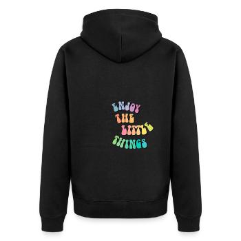 Enjoy little things - Gift idea - Gift - Unisex Premium Organic Zip Hoodie - black - Back - Nico (187cm)