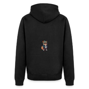 Bande dessinée d’hiver écureuil - Veste à capuche bio Premium Unisexe - noir - Dos - Nico (187cm)