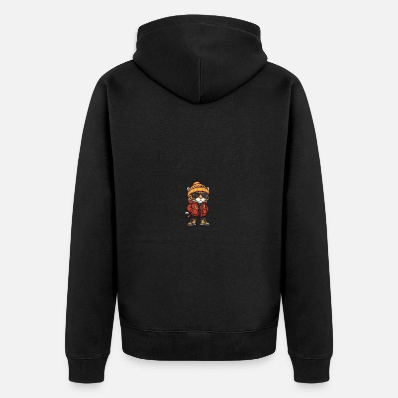 Bande dessinée d’hiver léopard - Veste à capuche bio Premium Unisexe - noir