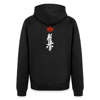 Kyokushin Kaikan Kanji T Shirt - Personnages - Veste à capuche bio Premium Unisexe - noir - Dos - Nico (187cm)