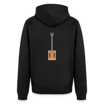 Cigar Box Guitar - Unisex Premium Organic Zip Hoodie - black - Back - Nico (187cm)