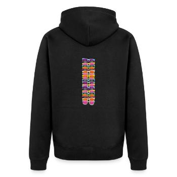 Helmut Sonnenbrillen - Unisex Premium Bio Zip Hoodie - Schwarz - Hinten - Nico (187cm)
