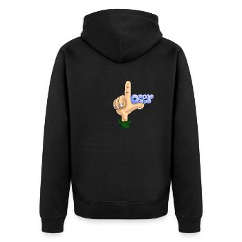 loser - Unisex Premium Bio Zip Hoodie - Schwarz - Hinten - Nico (187cm)