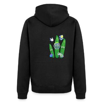 gurken, trio, Nerds, Nerd, Geek, Konsole,gamer - Unisex Premium Bio Zip Hoodie - Schwarz - Hinten - Nico (187cm)
