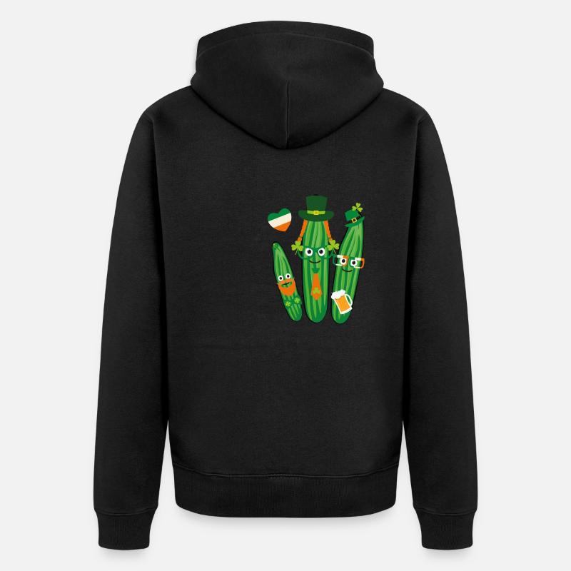 Iren,Irlande,saint-patricks,concombres, concombre - Veste à capuche bio Premium Unisexe - noir