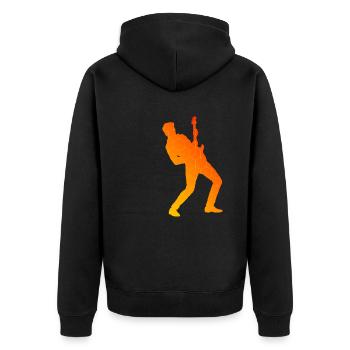 electronic guitar Gitarrenspieler Gitarre - Unisex Premium Bio Zip Hoodie - Schwarz - Hinten - Nico (187cm)