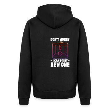 Dont worry I can print new one Design for a 3d - Unisex Premium Organic Zip Hoodie - black - Back - Nico (187cm)