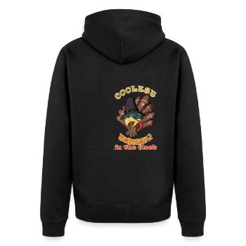 La dinde la plus cool du troupeau Je joyeux Thanksgiving - Veste à capuche bio Premium Unisexe - noir - Dos - Nico (187cm)