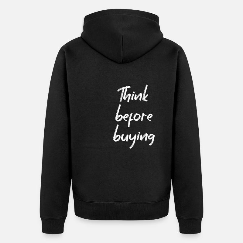 Minimalismus - Unisex Premium Bio Zip Hoodie - Schwarz
