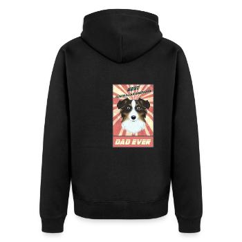Best Australian Shepherd Dad Ever Australian - Unisex Premium Bio Zip Hoodie - Schwarz - Hinten - Nico (187cm)
