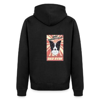 Best Border Collie Dad Ever I Border Collie Lover - Unisex Premium Organic Zip Hoodie - black - Back - Nico (187cm)