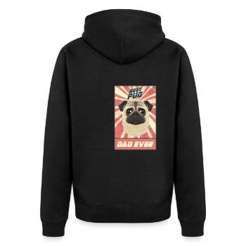 Best Pug Dad Ever I Pug Lover - Unisex Premium Bio Zip Hoodie - Schwarz - Hinten - Nico (187cm)