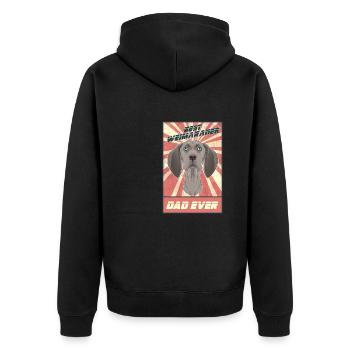 Best Weimaraner Dad Ever I Weimaraner Lover - Unisex Premium Bio Zip Hoodie - Schwarz - Hinten - Nico (187cm)