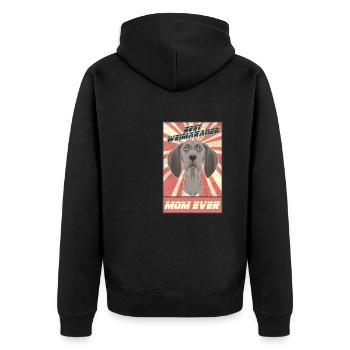 Best Weimaraner Mom Ever I Weimaraner Lover - Unisex Premium Bio Zip Hoodie - Schwarz - Hinten - Nico (187cm)