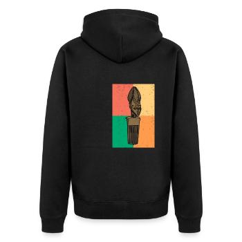 Peigne Afro Coiffure Histoire Culture Afrique Peigne - Veste à capuche bio Premium Unisexe - noir - Dos - Nico (187cm)