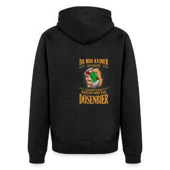 Biertrinker Alkohol Bier Saufen Party Dosenbier - Unisex Premium Bio Zip Hoodie - Schwarz - Hinten - Nico (187cm)