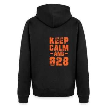 Keep Calm And CNC Machinist Engineer - Unisex Premium Organic Zip Hoodie - black - Back - Nico (187cm)