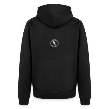ALLES, WAS ICH BRAUCHE, IST EIS - Unisex Premium Bio Zip Hoodie - Schwarz - Hinten - Nico (187cm)