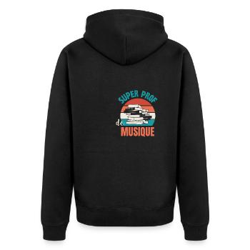 super prof de musique - Veste à capuche bio Premium Unisexe - noir - Dos - Nico (187cm)