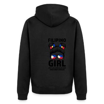 Philippinisch Filipino Philippinisches Geschenk - Unisex Premium Bio Zip Hoodie - Schwarz - Hinten - Nico (187cm)