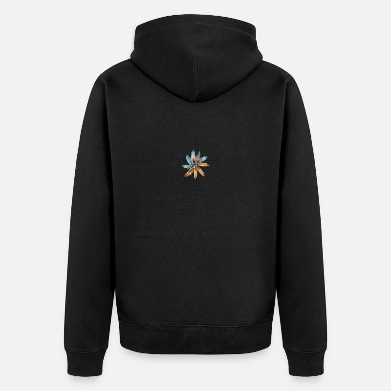 Feder der Blume - Unisex Premium Bio Zip Hoodie - Schwarz