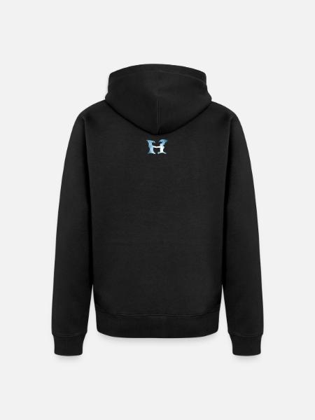 Logo H Blue - Unisex Premium Organic Zip Hoodie - black