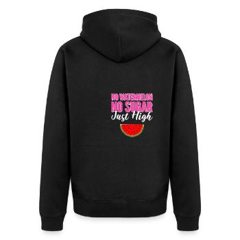 Only high sweetooth gift - Unisex Premium Organic Zip Hoodie - black - Back - Nico (187cm)