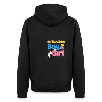 Pink or Blue Grandmamma Loves You Best - Unisex Premium Bio Zip Hoodie - Schwarz - Hinten - Nico (187cm)