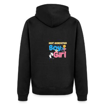 Pink or Blue Great-Grandmother Loves You Best - Unisex Premium Bio Zip Hoodie - Schwarz - Hinten - Nico (187cm)