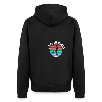 I Pee In Pools Funny Peeing In Pools Humor - Unisex Premium Bio Zip Hoodie - Schwarz - Hinten - Nico (187cm)