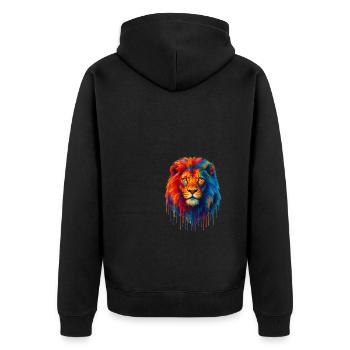 Lion multicolore - Veste à capuche bio Premium Unisexe - noir - Dos - Nico (187cm)