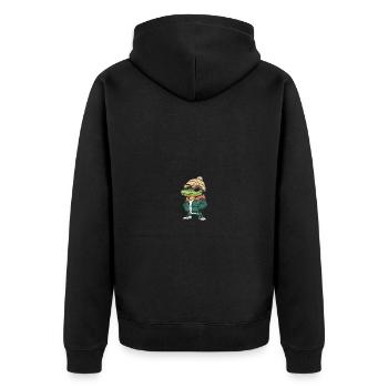 Alligator Winter Comic - Unisex Premium Organic Zip Hoodie - black - Back - Nico (187cm)