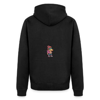 Bande dessinée d’hiver hippocampe - Veste à capuche bio Premium Unisexe - noir - Dos - Nico (187cm)