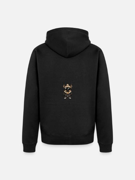 German Shepherd Winter Comic - Unisex Premium Organic Zip Hoodie - black