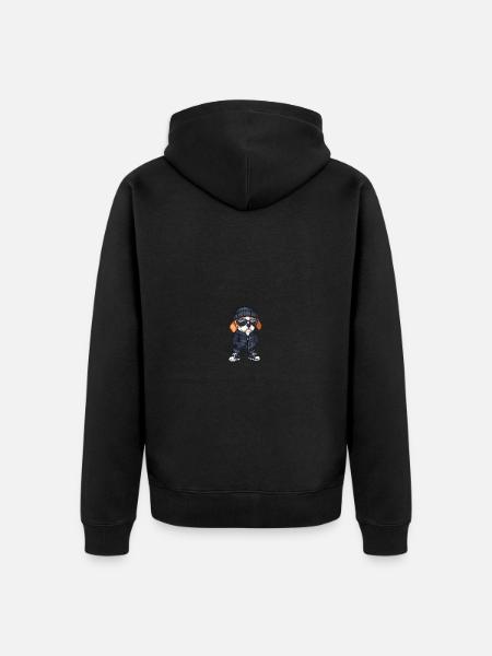Beagle Hund Winter Comic - Unisex Premium Bio Zip Hoodie - Schwarz