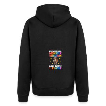 Garderie Sortants Première Primaire Inscription Écolier - Veste à capuche bio Premium Unisexe - noir - Dos - Nico (187cm)