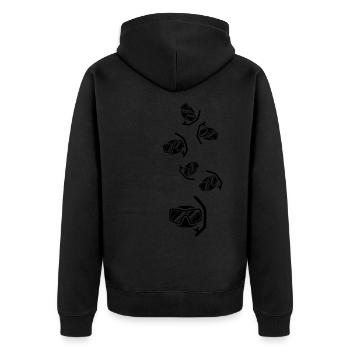 Taucherbrille Silhouette - Unisex Premium Bio Zip Hoodie - Schwarz - Hinten - Nico (187cm)