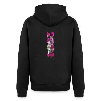 2004,vintage,18,anniversaire,graffiti,peinture,rose - Veste à capuche bio Premium Unisexe - noir - Dos - Nico (187cm)