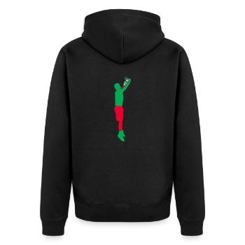 Alcohol - Unisex Premium Organic Zip Hoodie - black - Back - Nico (187cm)