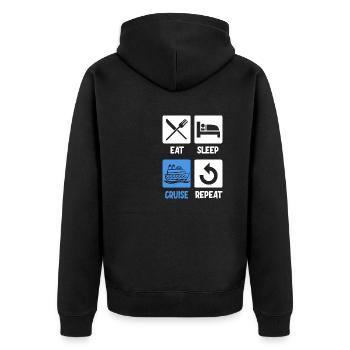 Family Cruise - Unisex Premium Organic Zip Hoodie - black - Back - Nico (187cm)