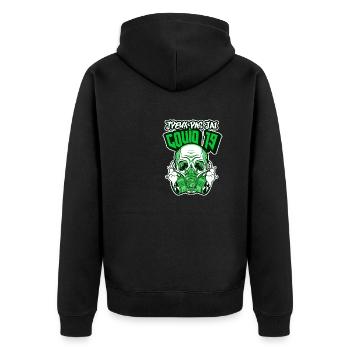 J'peux pas j'ai covid 19. Coronavirus - Veste à capuche bio Premium Unisexe - noir - Dos - Nico (187cm)