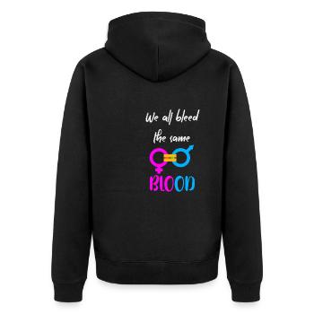 Equality - Unisex Premium Organic Zip Hoodie - black - Back - Nico (187cm)