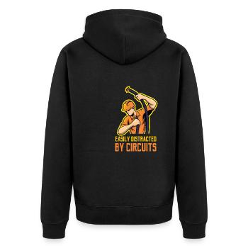 Craftsman Electro Worker Electrician Voltage - Unisex Premium Organic Zip Hoodie - black - Back - Nico (187cm)
