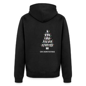 Dentistree coloré classique pour Noël dentiste - Veste à capuche bio Premium Unisexe - noir - Dos - Nico (187cm)