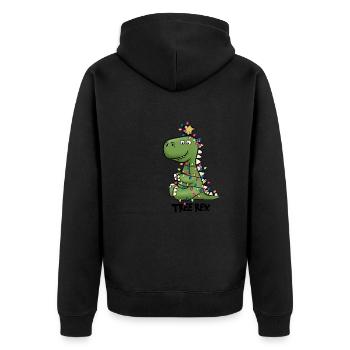 Christmas Animal Light Chain Cap - Unisex Premium Organic Zip Hoodie - black - Back - Nico (187cm)
